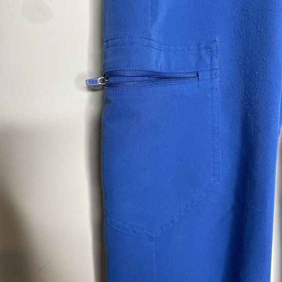 FIGS Pants Womens Small Blue Scrubs Jogger Zamora Medical Cargo Elastic Waist - Picture 3 of 11